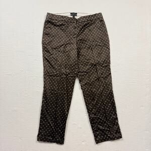 J.Crew Satin Polka Dot Cafe Capri Pants Brown, Size 6